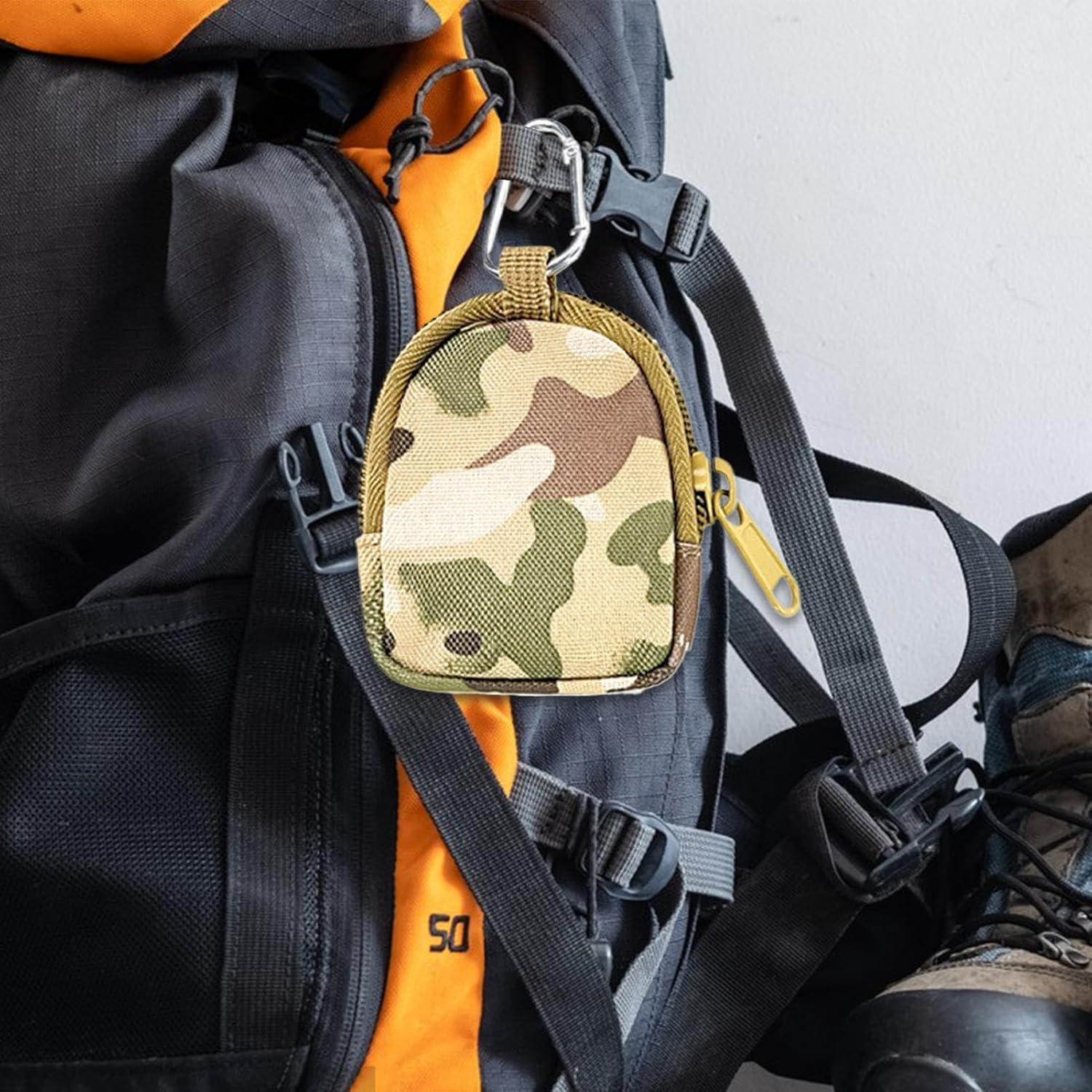 Mini Backpack Purse Small Zipper Purse | Fashion Keychain, Car Key Holder, Headphones, Cash, Cards, Great for Women and Men, Travel, School, Outdoor Activities, Sende, Camouflage, Consulte La image number 5