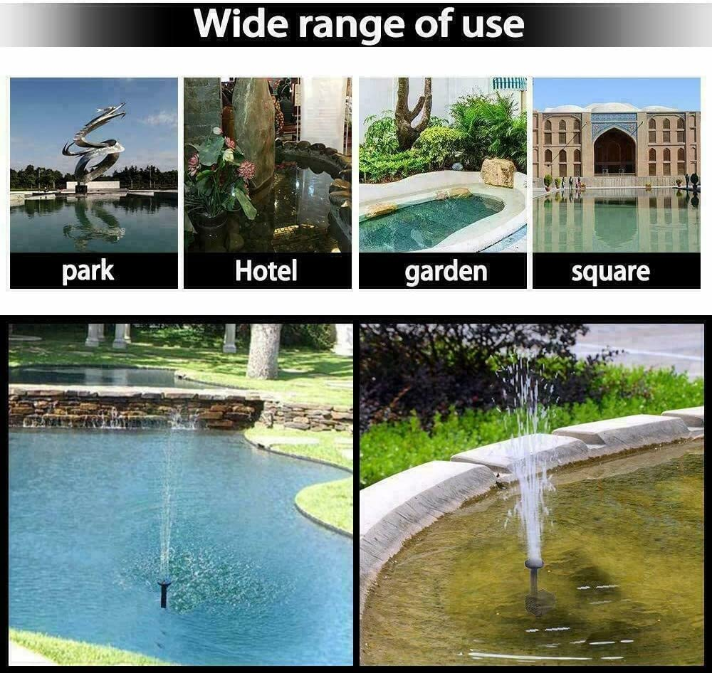 1.5W 2W Solar Powered Water Fountain Pump Bird Bath Pond Pool Garden (1.5W 200L/H) image number 3