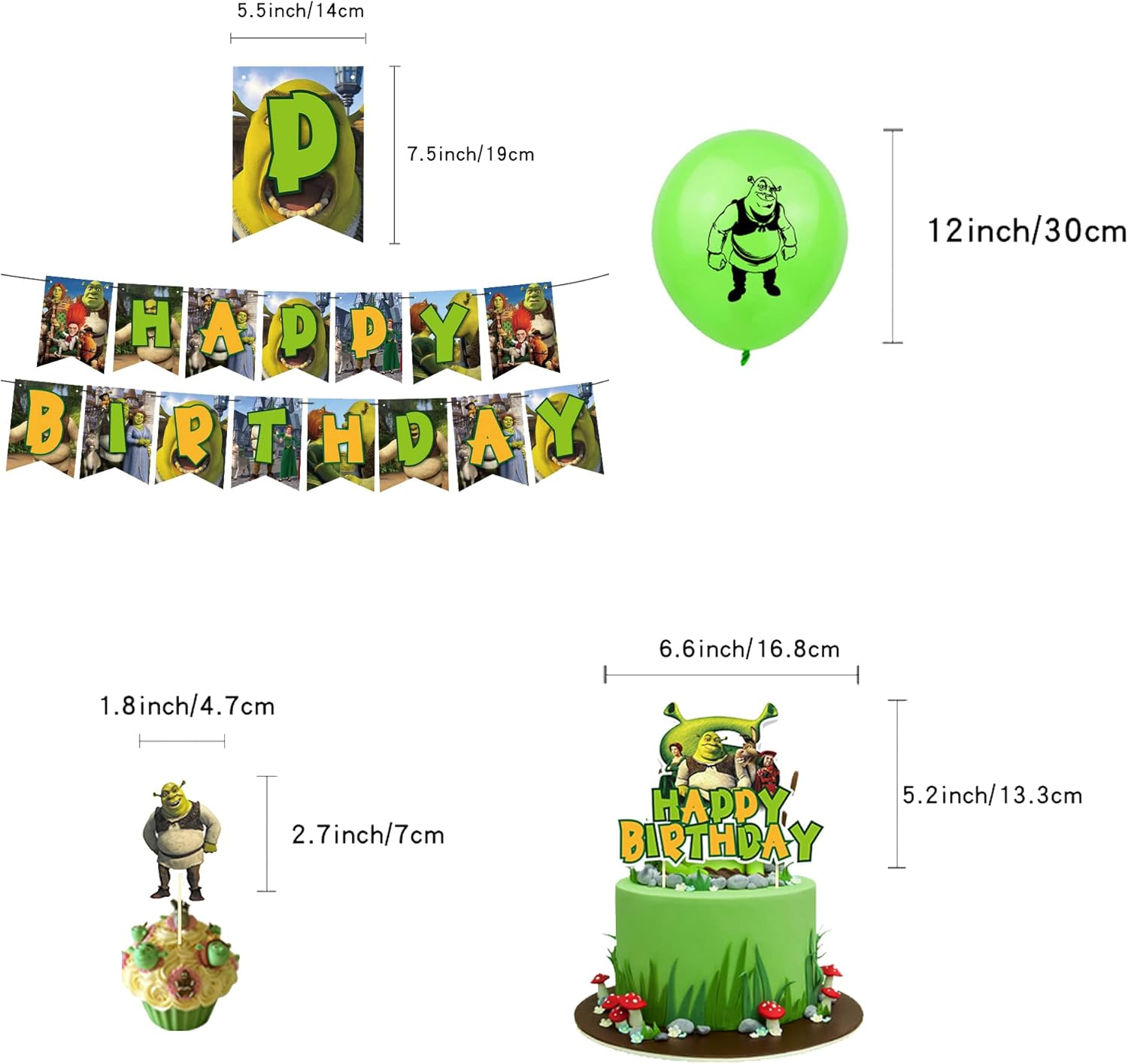 Decorative Birthday Shrek Birthday Decoration Shrek Balloons Shrek Birthday Balloons Shrek Party Decoration Shrek Birthday Decoration Shrek Birthday Garland Shrek Cake Topper