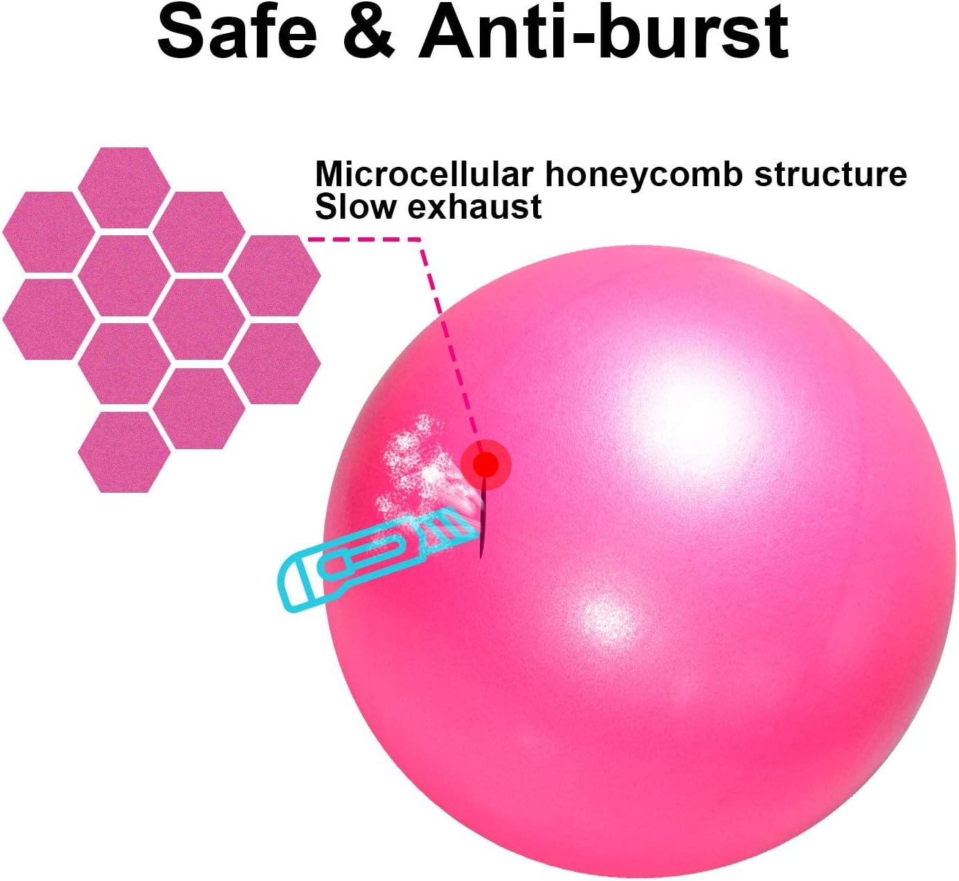 Topbine 2 Pcs Pilates Ball 23Cm Small Exercise Ball Stability Ball for Yoga Barre Core Training and Physical Therapy- Comes with Inflatable Straw