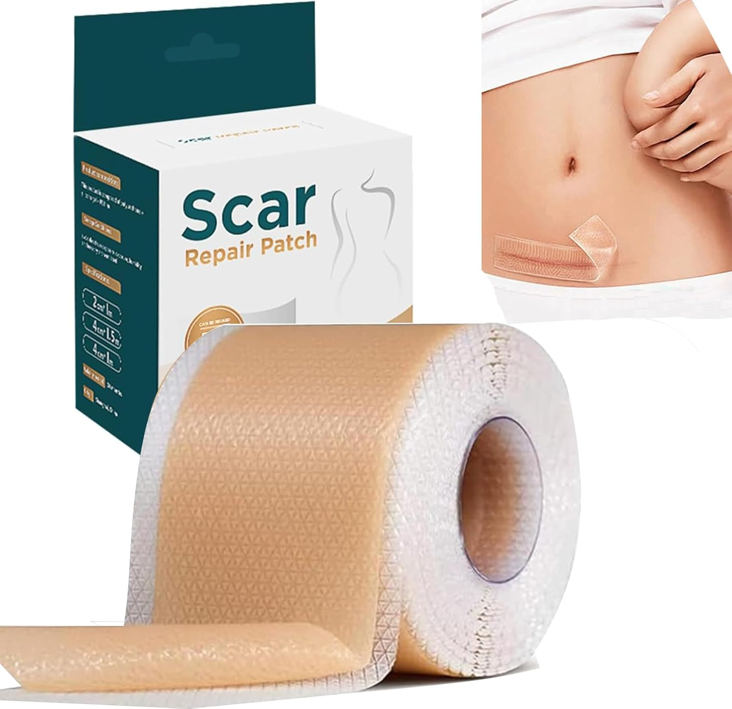 Silicone Scar Sheets Roll (1.6&rdquo;X60&rdquo; | 4Cmx150Cm) Medical Grade Reusable & Waterproof Scar Removal Patch Scar Tape for Keloid C-Section Burns and Acne Scars image number 2