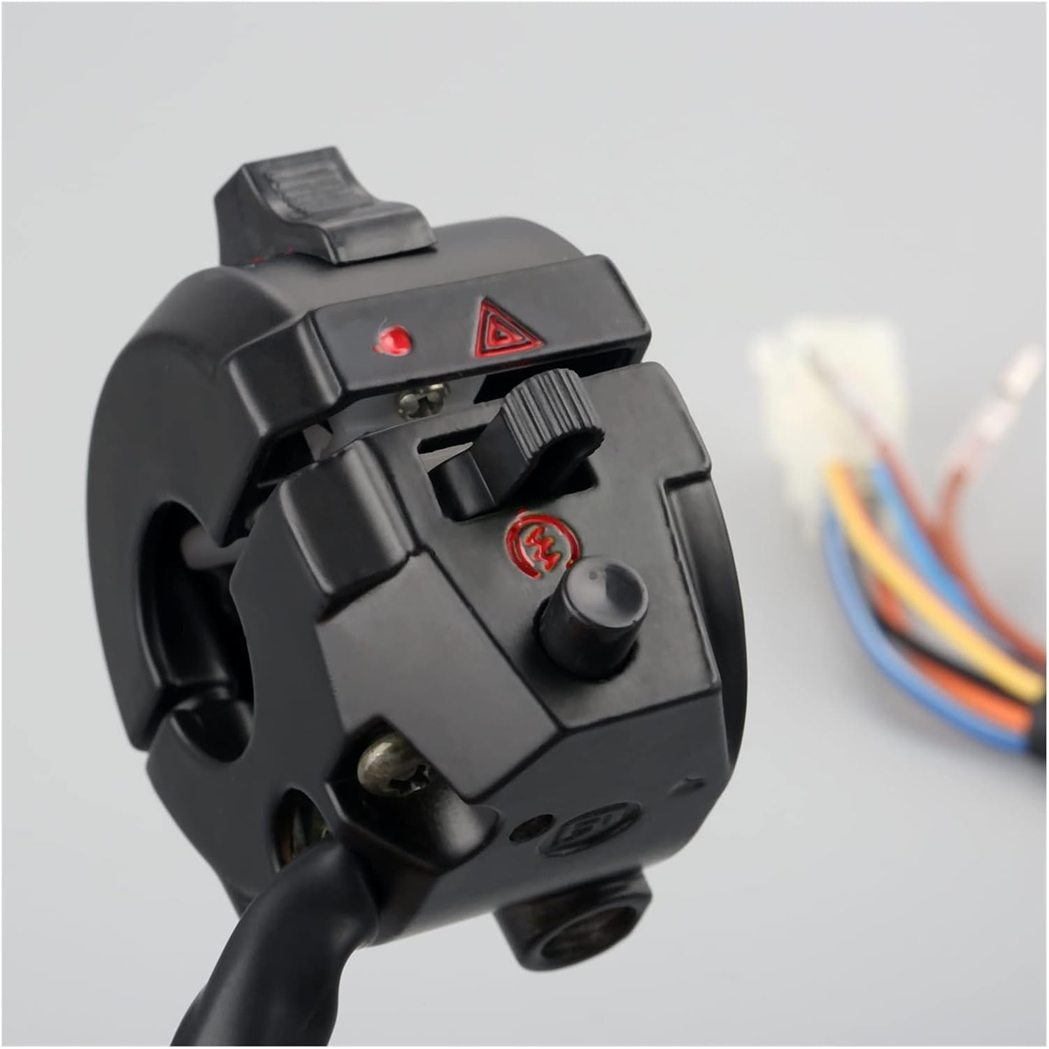 Meikel 2Pcs 7/8"" 22Mm Motorcycle Motorbike ATV Handlebar Left & Right Side Control Switch High/Low Beam Light Turn Signal Horn Switches image number 2