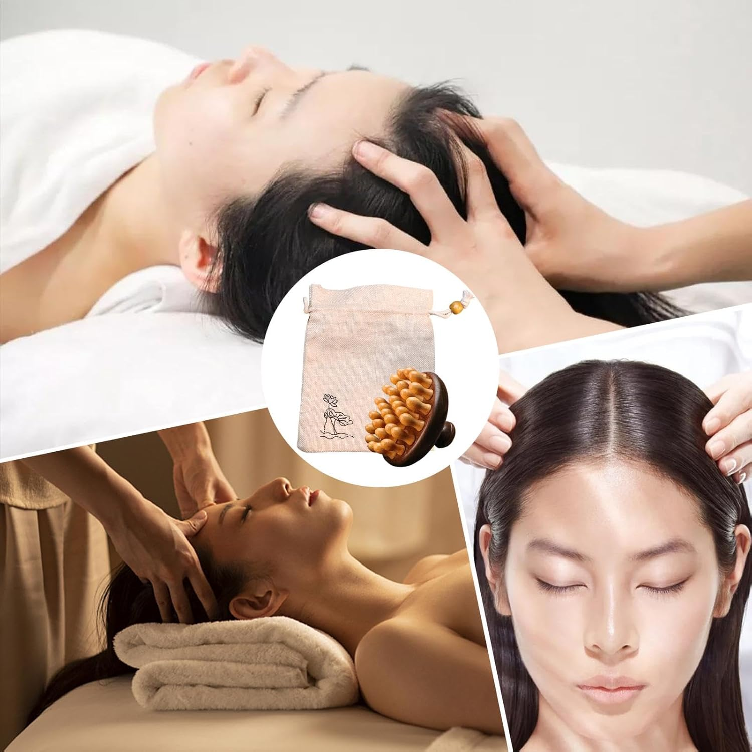 Wooden Scalp Massager, Sandalwood Comb, Head Scalp Comb, Meridian Massage Comb, Portable Scalp Massager, Multifunctional Hair Brush, Scalp Massage Brush, Natural Hair Comb, Wooden Hair Comb - Coarse Teeth image number 4
