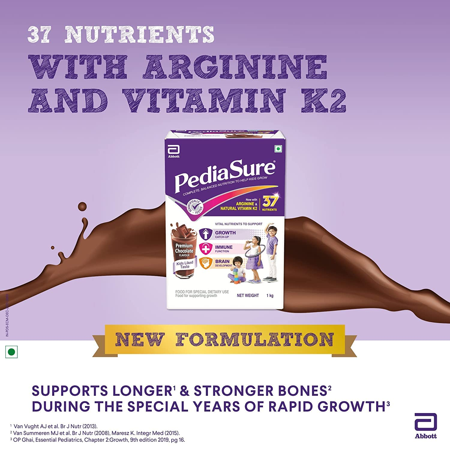 Pediasure Premium Chocolate 1Kg/35.2Oz - Case - for Kids 2 Years to 10 Years image number 3