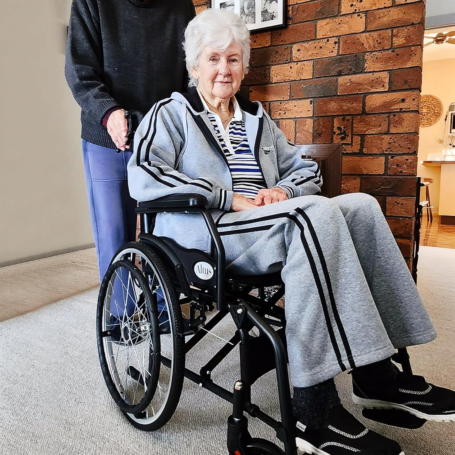 Altus Self-Propelled Wheelchair Manual Lightweight Mobility Transport 20-Inch Wheel Chair (Blue Frame) image number 4