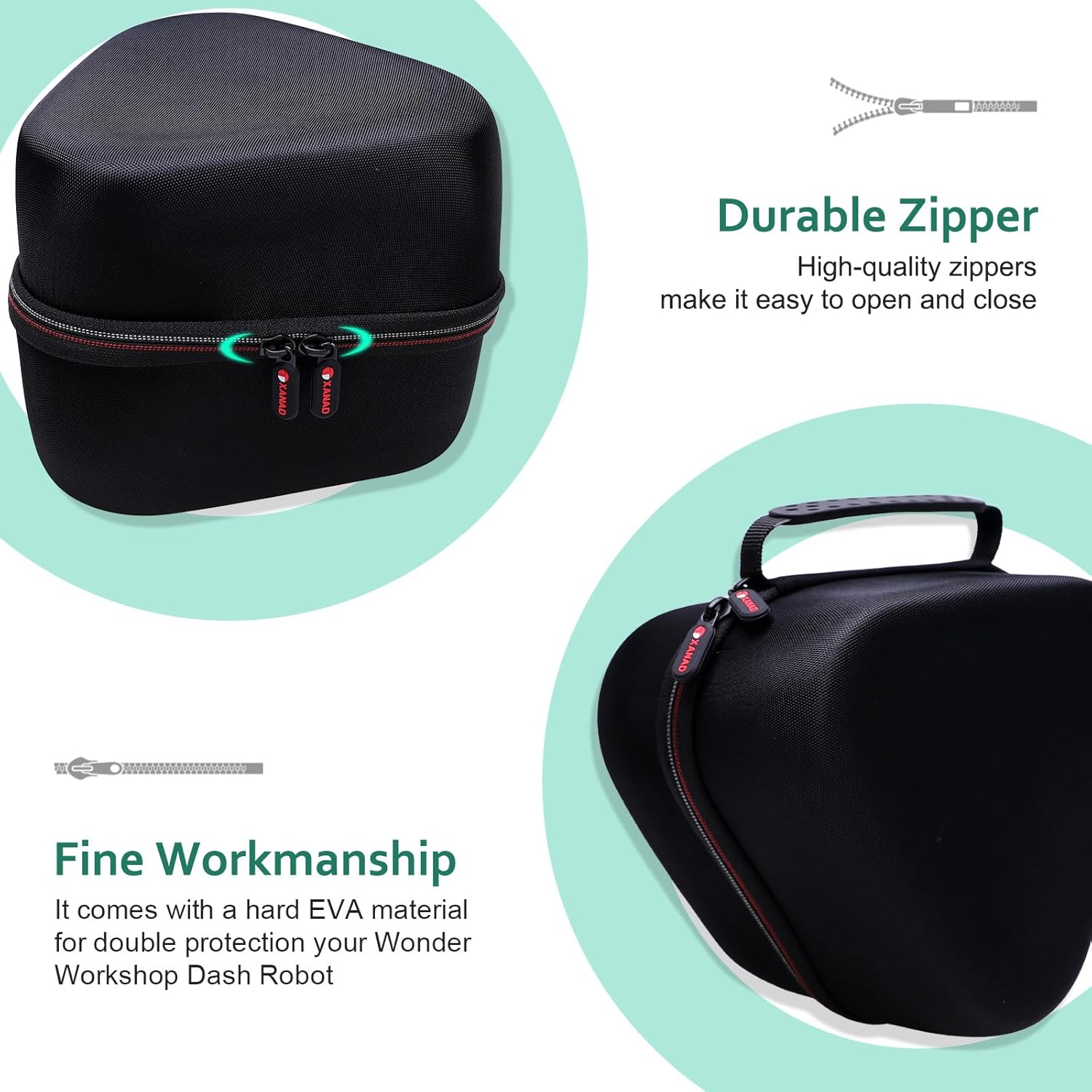 XANAD Hard Carrying Case for Wonder Workshop Dash Robot or Cue Coding Robot - Travel Storage Protective Bag Black