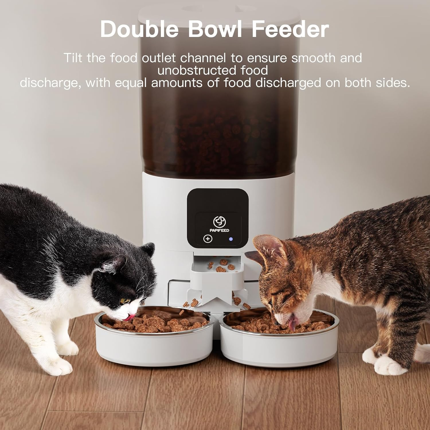 UMOMO 6L Automatic Cat Feeder with Camera, HD Camera Live Video, Night Vision 2-Way Audio, Wifi & App Remote Control, Programmable Pet Feeder, Smart Timed Dry Food Dispenser for Cat & Dog image number 2