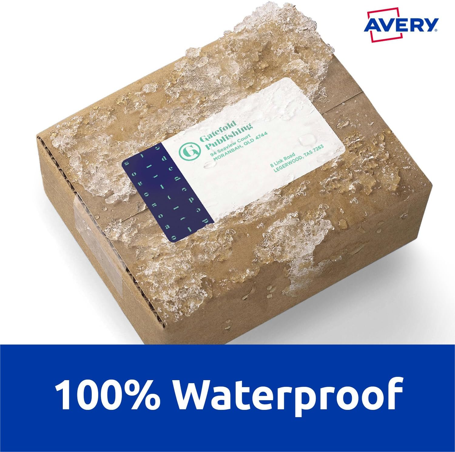 Avery Weatherproof A4 Labels for Laser Printers - Printable Packaging, Shipping & Address Labels - Mailing Stickers - Small Business Supplies - 99.1 X 67.7 Mm, 80 Labels / 10 Sheets (959409 / L7070)