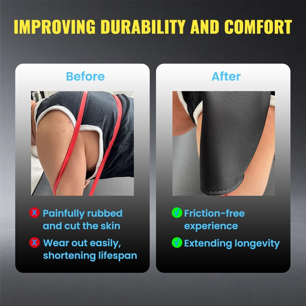 Resistance Bands Protective Sleeve Cover - Nylon Exercise Band Protector for Ground, Concrete & Sharp Edges | Easy Slip-On Design & Portable Accessory for Home Gym, Outdoor Workouts (Men & Women) image number 3