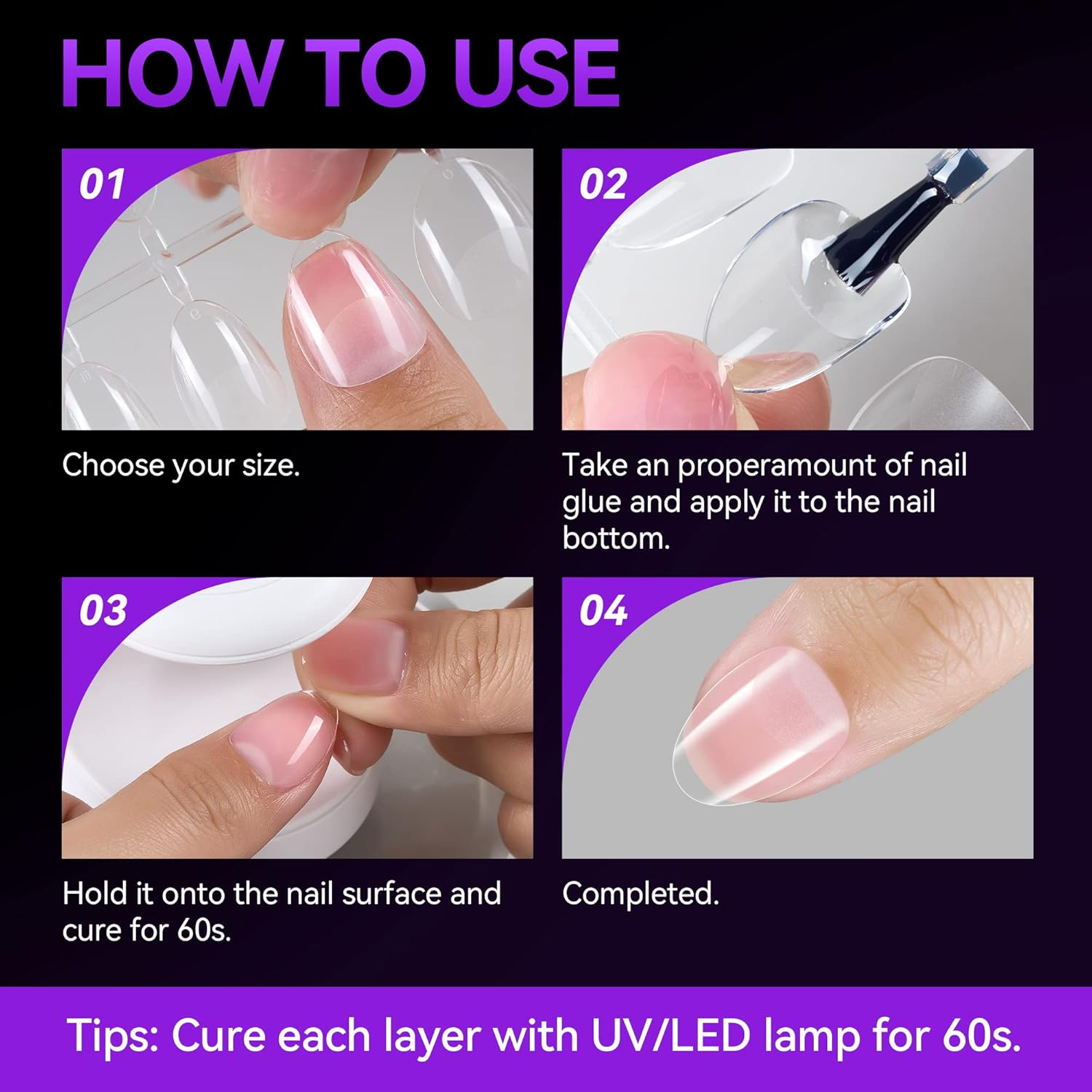 Gelike EC Nail Tips Almond for Salon: Almond Short Soft Gel Nail Tips for Manicure 240 Pcs 18 Sizes image number 6