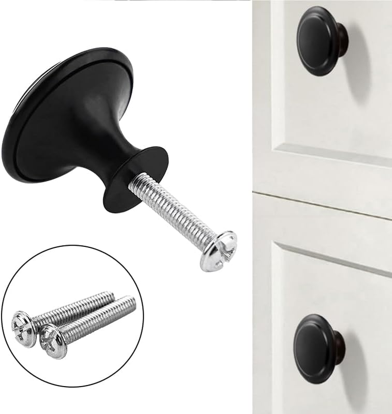 12 Pcs Black Cabinet Knobs, Betterjonny 20Mm round Kitchen Cupboard Handles for Your Home, Dresser and Cupboard,Living-Room, Kitchen, Bathroom, Office image number 6