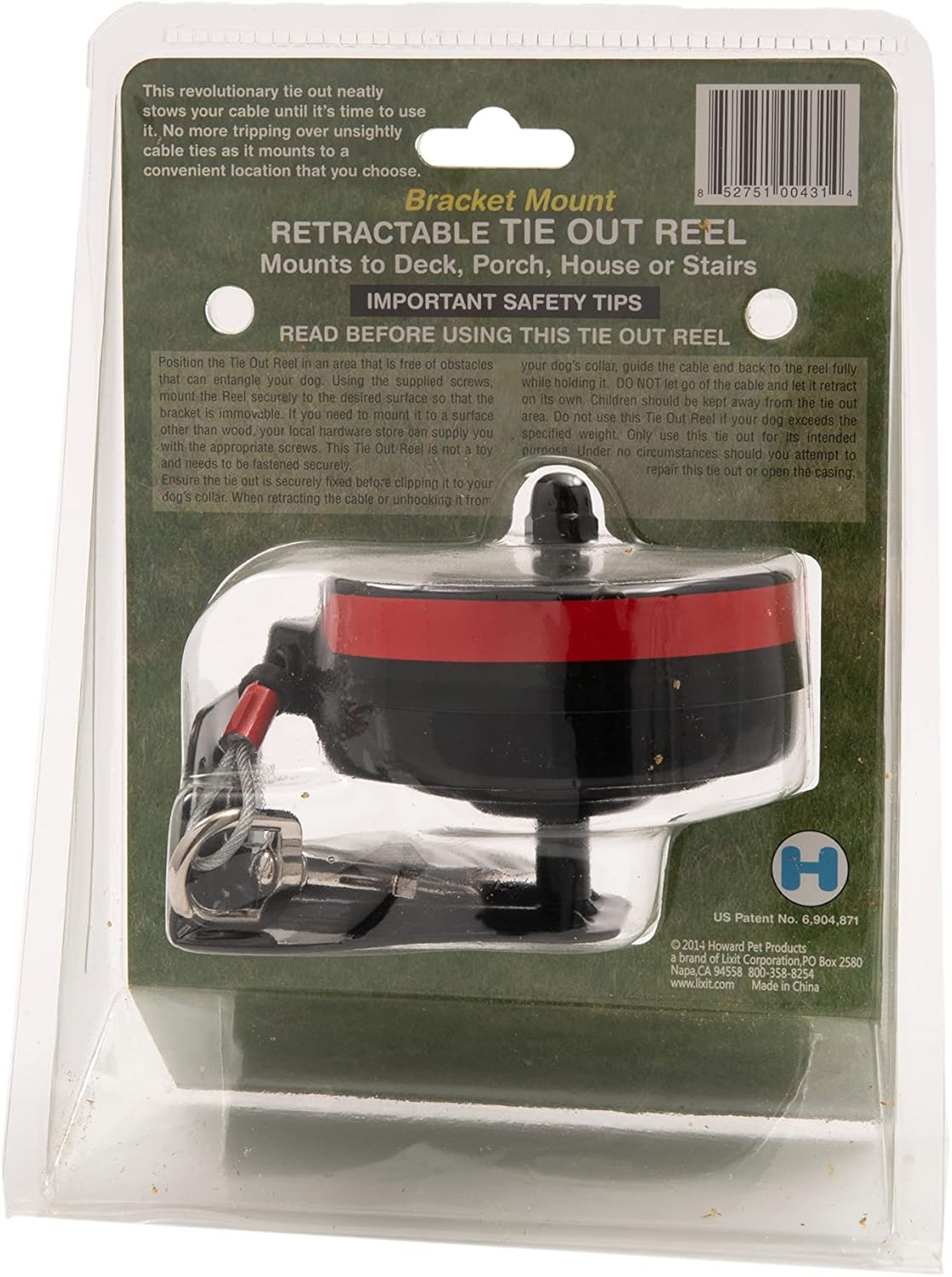 Lixit Animal Care Bracket Mount Retractable Tie Out Reel, Large