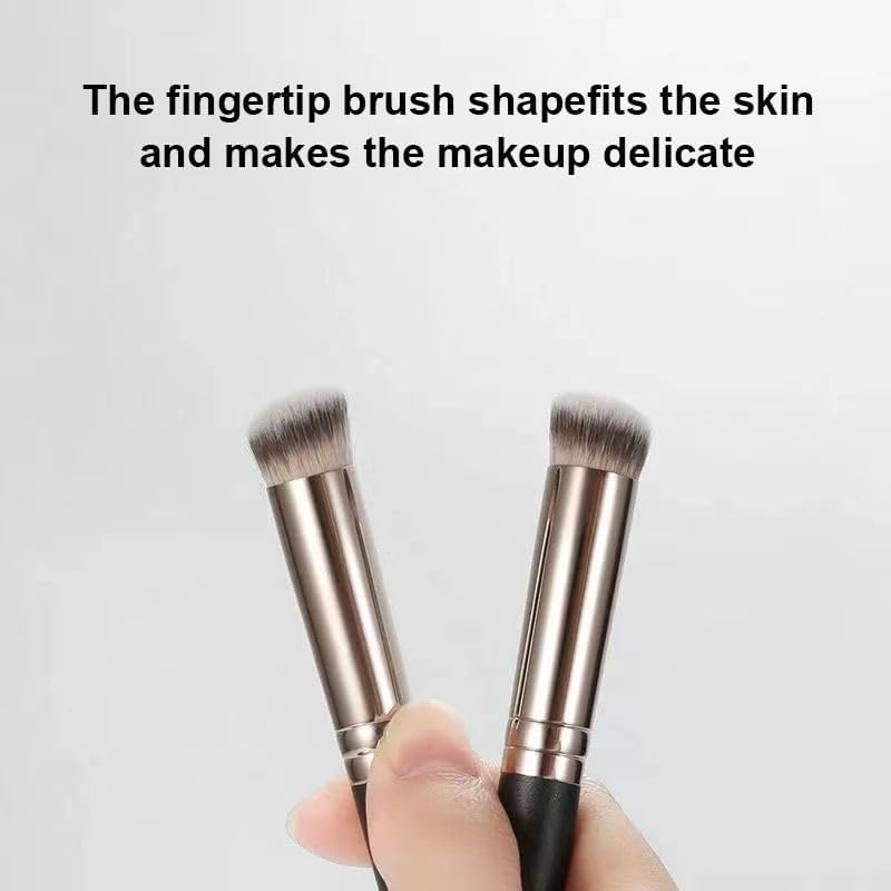 Gaodercha 2 X Makeup Brush Set with Storage Bag, Synthetic Bristles, Plastic Handle, 113 Mm Handle, 15 Mm Bristles for Foundation Powder, Daily Application of Soft Bristles for Beginners image number 1