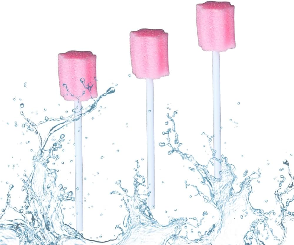 100 Pcs Oral Care Sponge Swab/Tooth Cleaning Spong Swab，Individually Wrapped Oral Care, Oral Swabs, Sponge Teeth, Oral Swabs, Pink image number 1