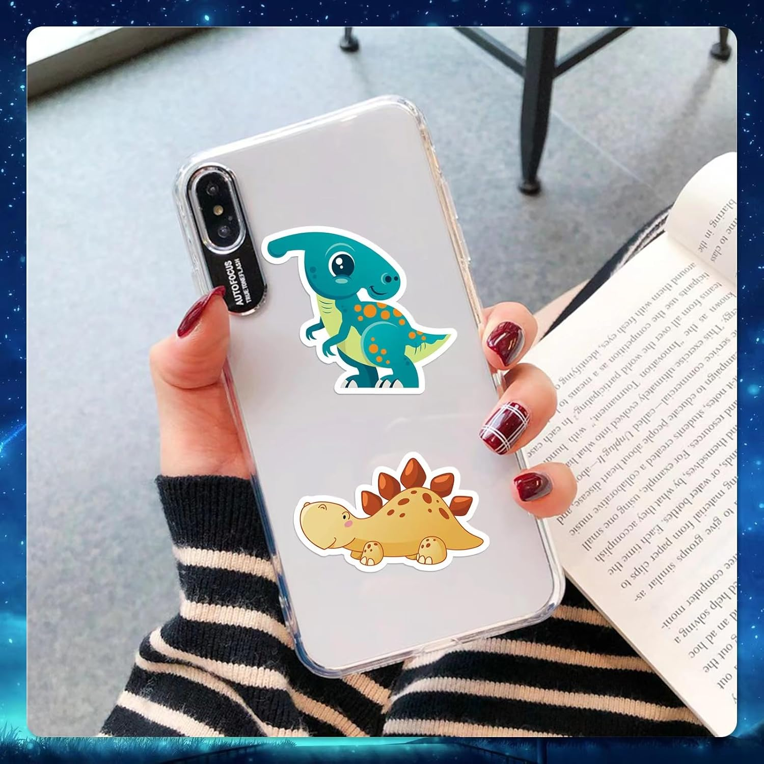 100PCS Dinosaur Stickers, Cute Waterproof Cartoon Stickers for Kids, for Stationery, Luggage, Teaching Rewards(Dinosaurs) image number 1