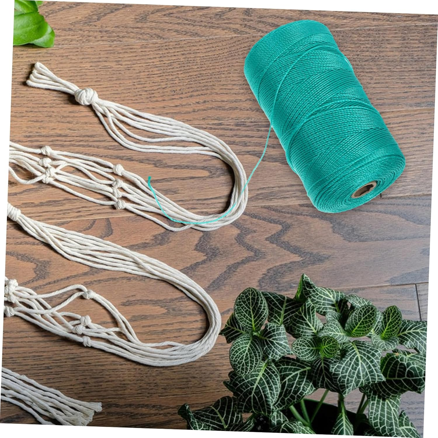 Garden Twine String for Climbing Plants Green Polyethylene Nylon Rope 18-Strand Roll Sturdy Gardening String for Vine Support and Plant Binding image number 2