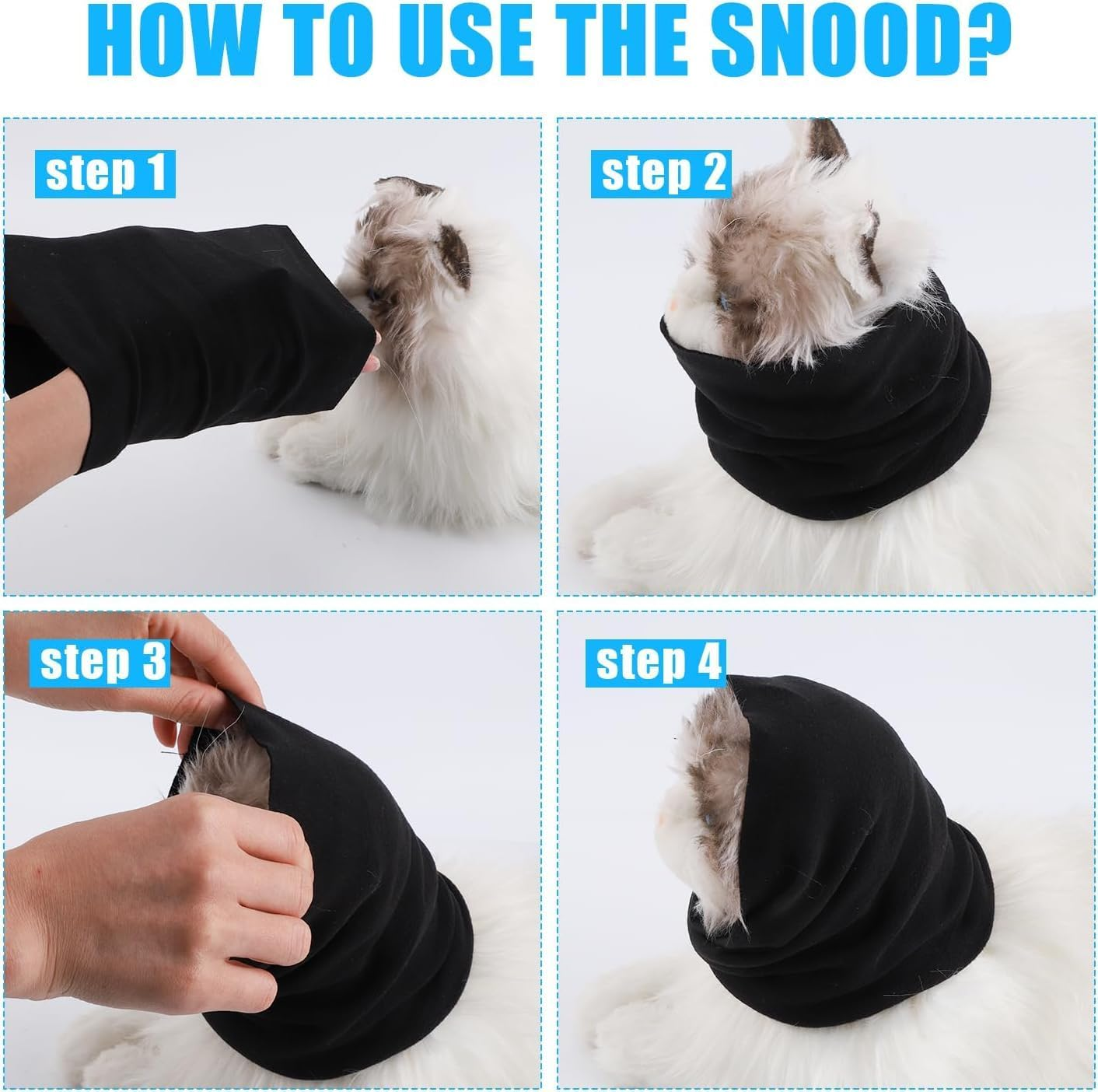 IONPSHG 2PCS Quiet Ears for Dogs Dog Hoodies Hat Calming Dog Hood for Noise Protection No Flap Ear Wraps Pet Soft for Anxiety Relief Calming Grooming Neck Ear Warmer & Calming (L) image number 1