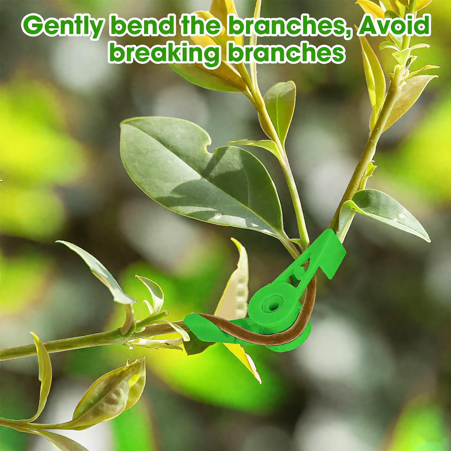 Xinghonyac 100 Pcs 360 Degree Adjustable Plant Clips, Plant Branches Bender Stem Trainer Clips, Plant Low Stress Training Clips for Branches and Vines, Garden Plants Support Tools image number 3