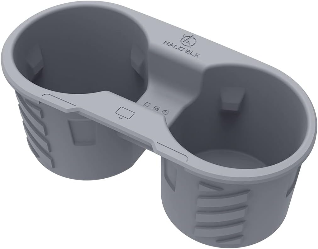 Halo BLK Center Console Cup Holder Insert for 2023 2022 2021 Tesla Model 3 Model Y, Removable & Washable Food Grade Silicone with Key Card Design