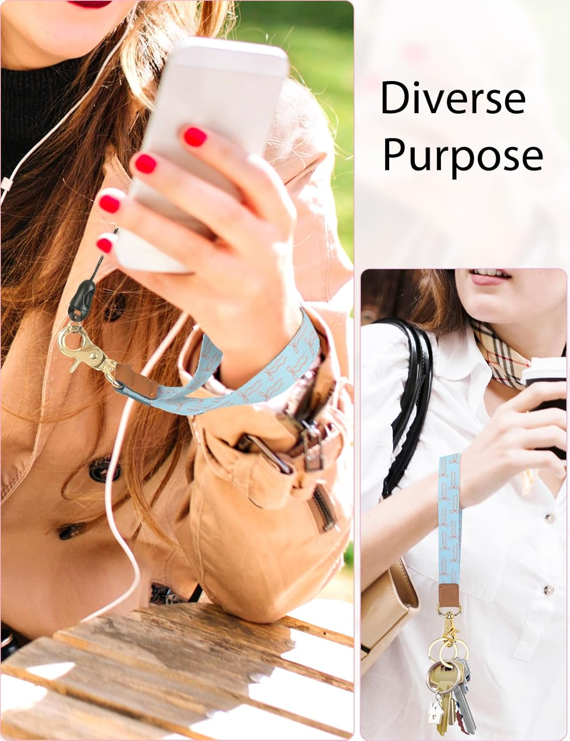 Knagsfa Wristlet Keychain, Cute Wrist Strap for Women, Wrist Lanyard for Keys, Wallet, Id Holder, Cell Phone image number 2