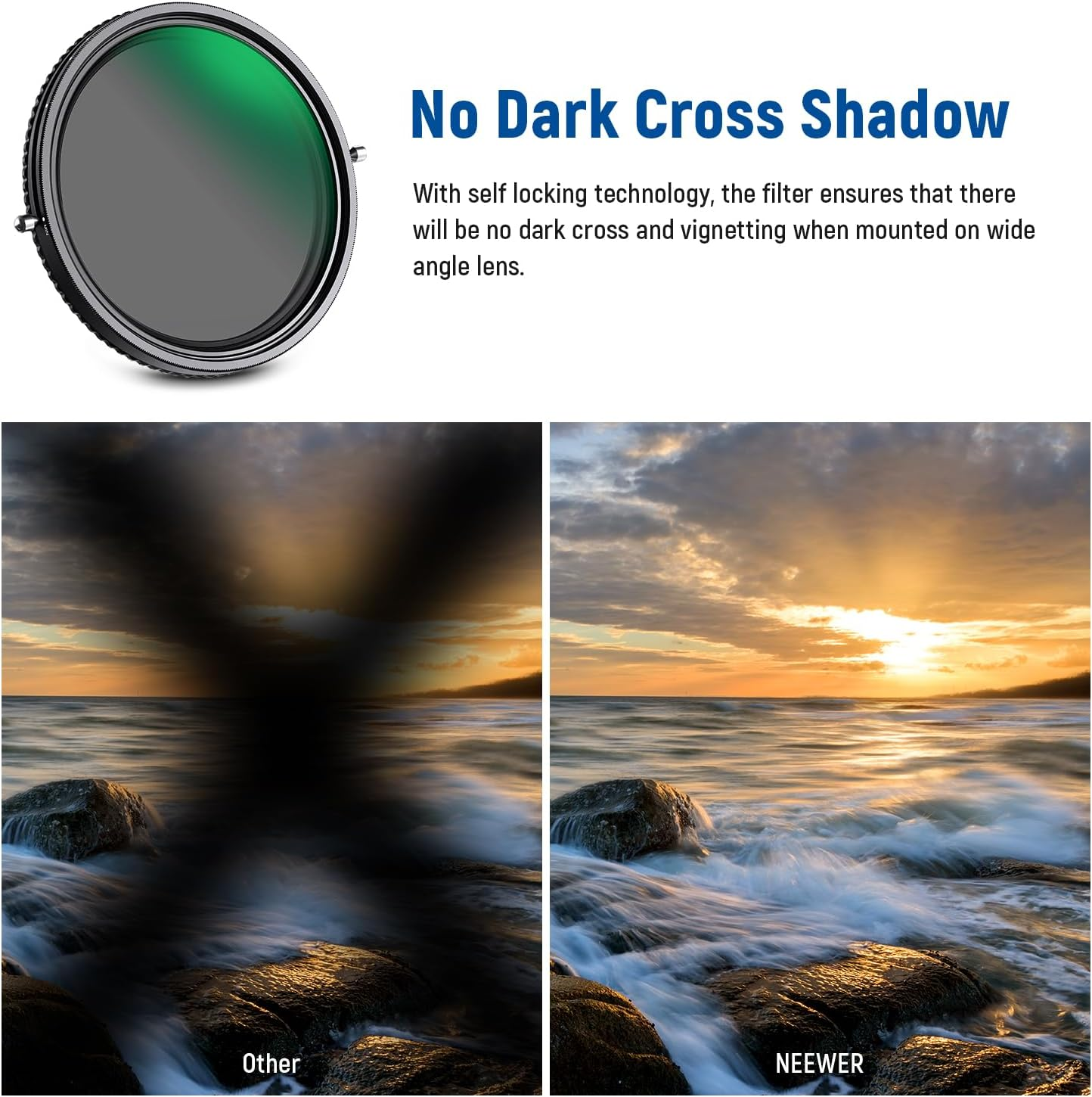 NEEWER 2 in 1 82Mm Variable ND Filter ND2&ndash;ND32&CPL Filter(Circular Polarizer Filter) No X Cross/30 Layer Nano Coated/Hd Optical Glass/Ultra Slim Aluminum Alloy Frame/Water Repellent/Scratch Resistant