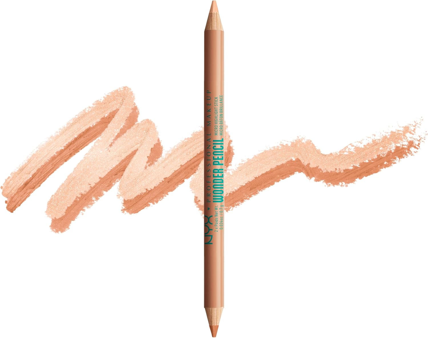 NYX Professional Makeup Eyebrow Highlighter, Double Sided Pen, Highlight, Conceal and Shape, Wonder Pencil, Medium Peach