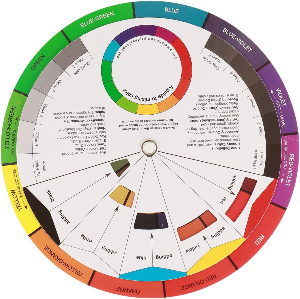 Color Mix Wheel Guide, Color Tool Create Combinations Match Colors Portable for Painting Drawing Graphic Design Projects Beginners Professionals Alike Designers Artists image number 5