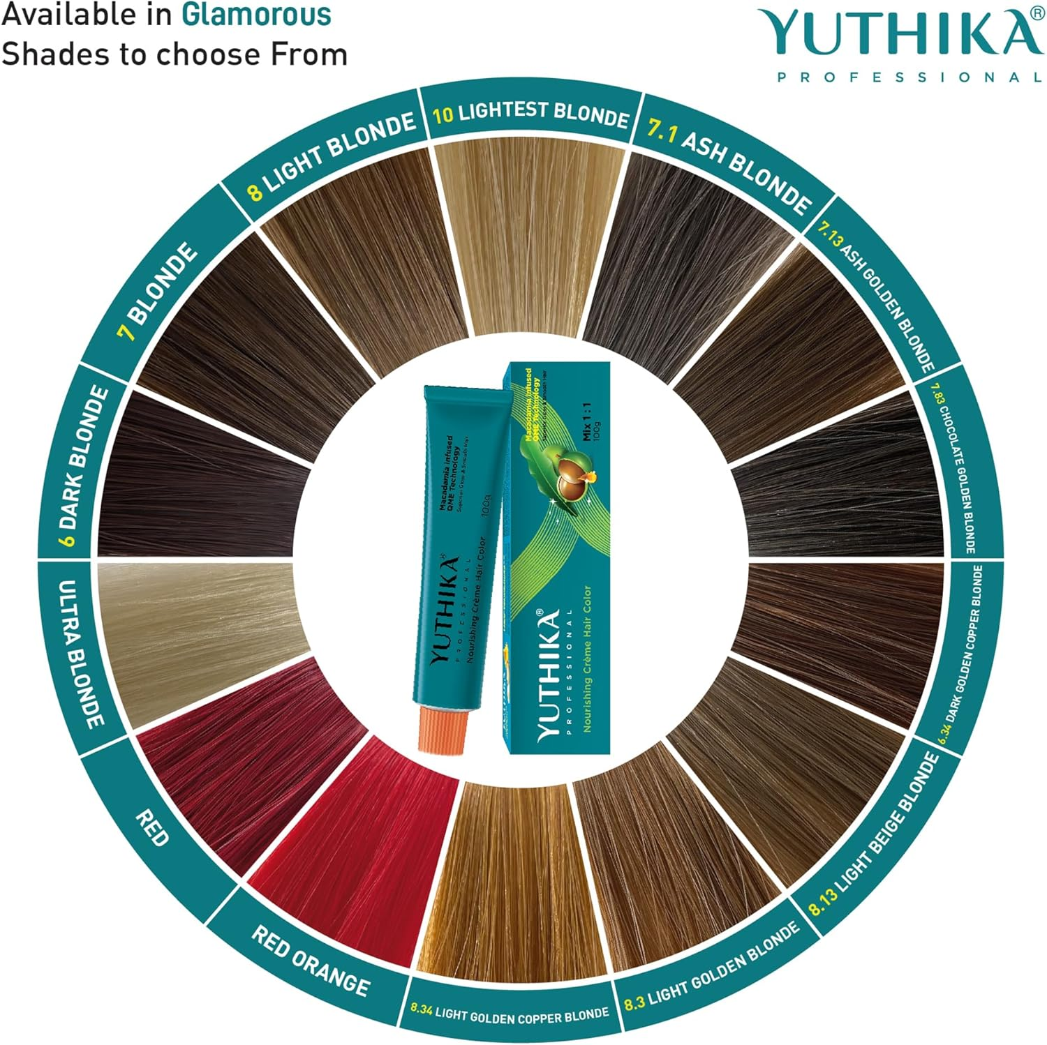 Yutika Professional Creme Hair Color 100Gm Light Beige Blonde 8.13 - Darkest Brown 2.0 image number 3
