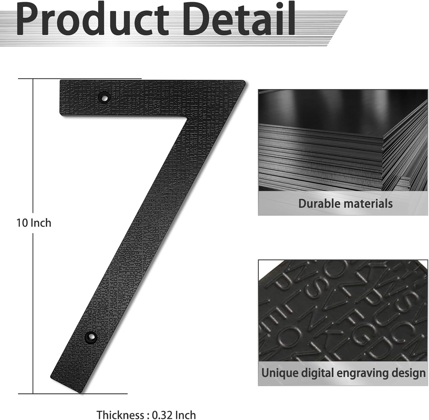 10 Inch Address Numbers for House | Large Floating Black House Numbers | outside Modern Rust-Proof Big House Numbers/Door Garage Gate |911 Visibility Signage (7) image number 1