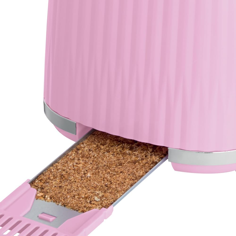 Russell Hobbs 2 Slices (6 Roasting Levels, High Lift Function, Frozen Bread Settings, Heating and Stopping Function, Heating Grate Included, Textured Exterior) Eden Rosa 27372-56 - Green image number 7