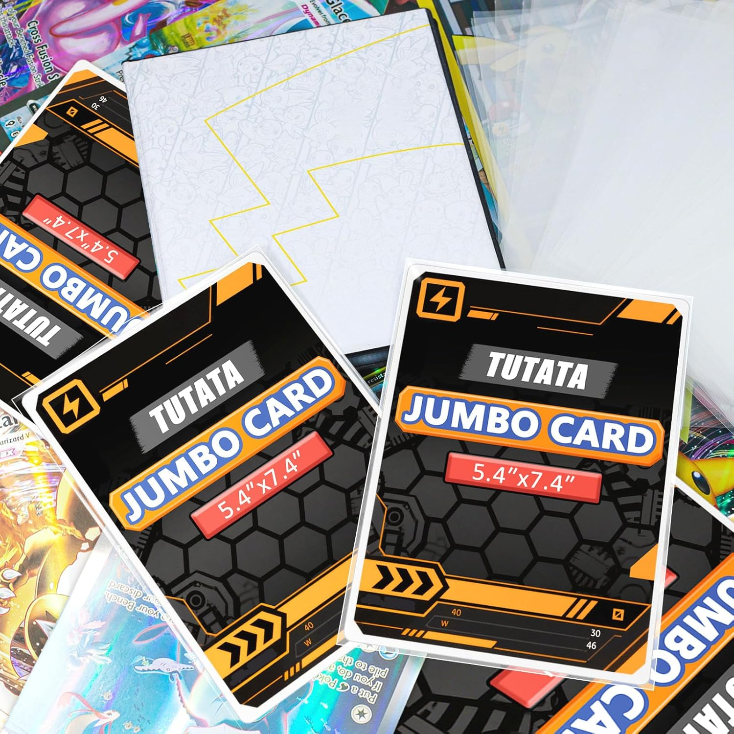 Jumbo-Card-Sleeves 5.4X7.5 4 Mil Extra-Thick Big Card Protector Sleeves Jumbo Card Protector-50 Pack image number 5