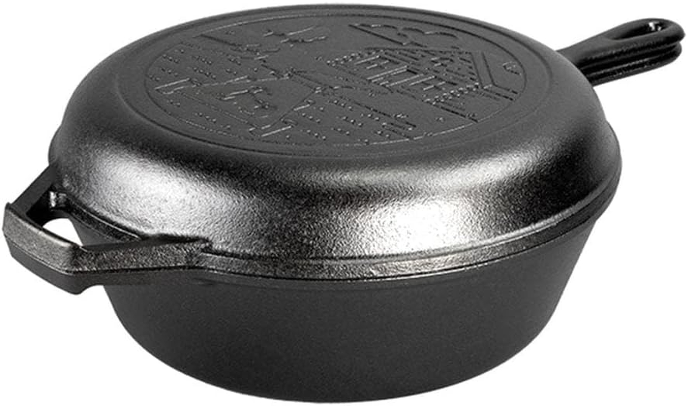 Lodge 3.2 Quart Cast Iron Cabin Combo Cooker, Black image number 1