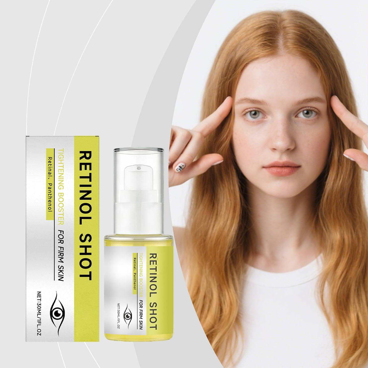 Retinal Shot Tightening Booster,Retinol Skin Booster Serum,Pore Minimizer,Instant Eye Tightener for Dark Circles, Sagging Skin, Anti-Wrinkle Face Cream (1PCS) - 1Pcs image number 3