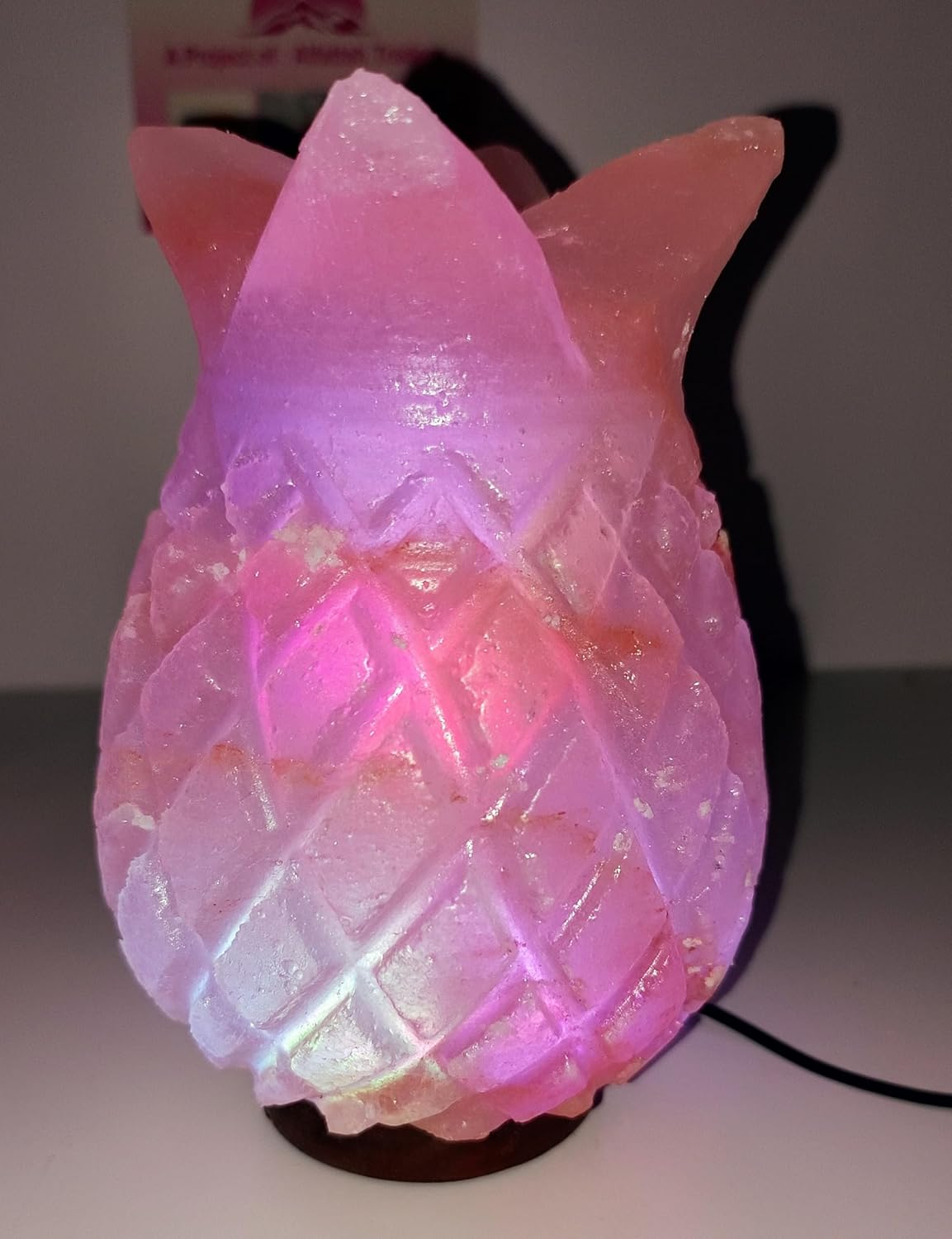 Himalayan Premium Multi Colour Pineappple Salt Lamp 100% Authentic, Beautifully Hand Crafted Pineappple Salt Lamp Comes with Complete Electric Fitting image number 4
