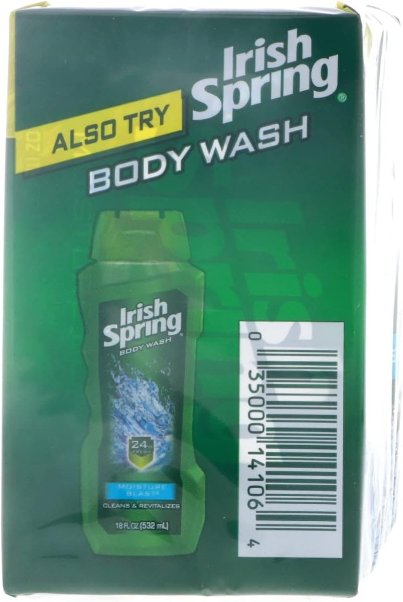 Irish Spring Moisture Blast Deodorant Bar Soap, 11.1 Oz Bars, 3 Each (Pack of 2) image number 1