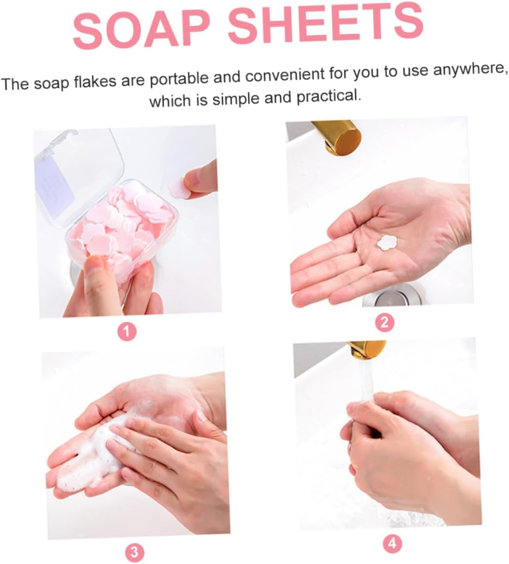 Yardwe 16-Box Set of Portable Travel Soap Flakes Disposable Paper Soap Sheets for Hand Washing Scented Lemon Milk Rose and Jasmine for Camping and Travel image number 2