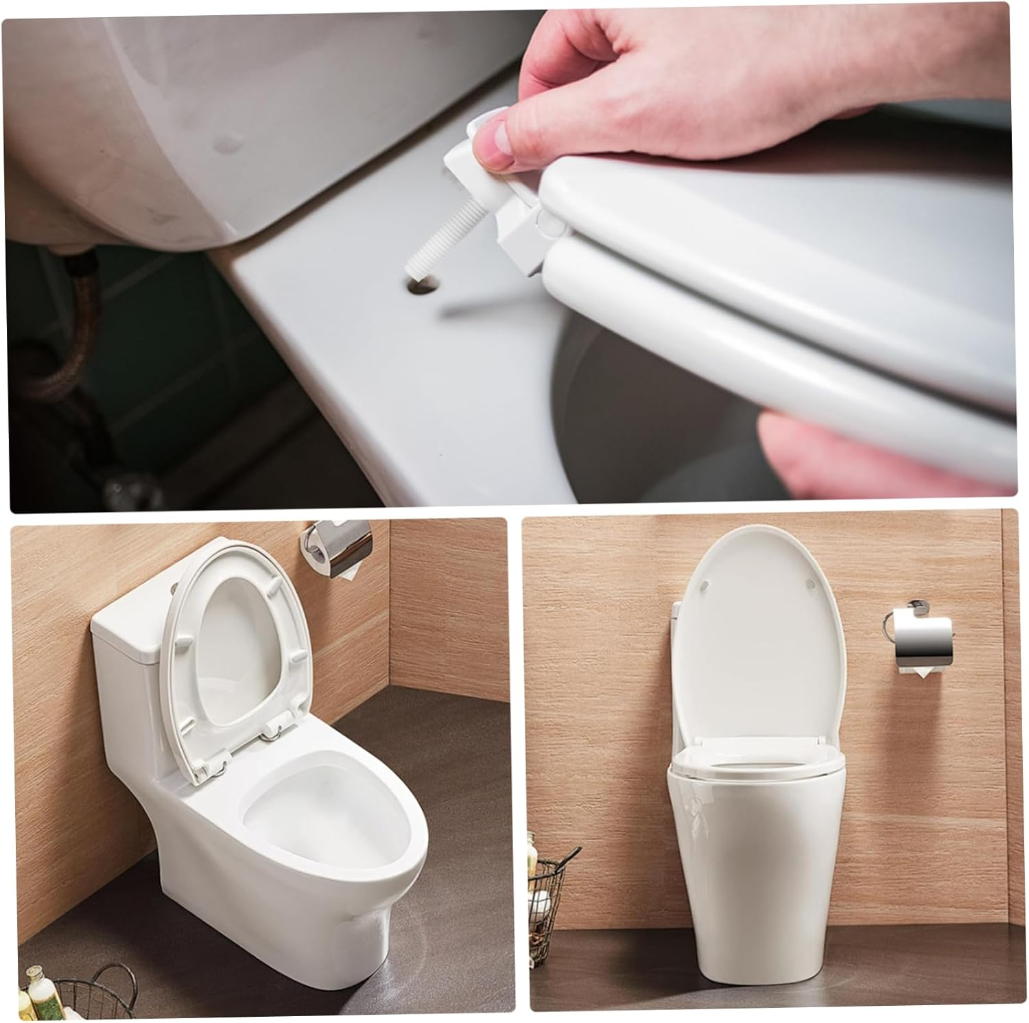 Ibasenice Toilet Seat Parts Including Screw and Nut for Top Mount Toilet Seat Hinges, White Plastic image number 5