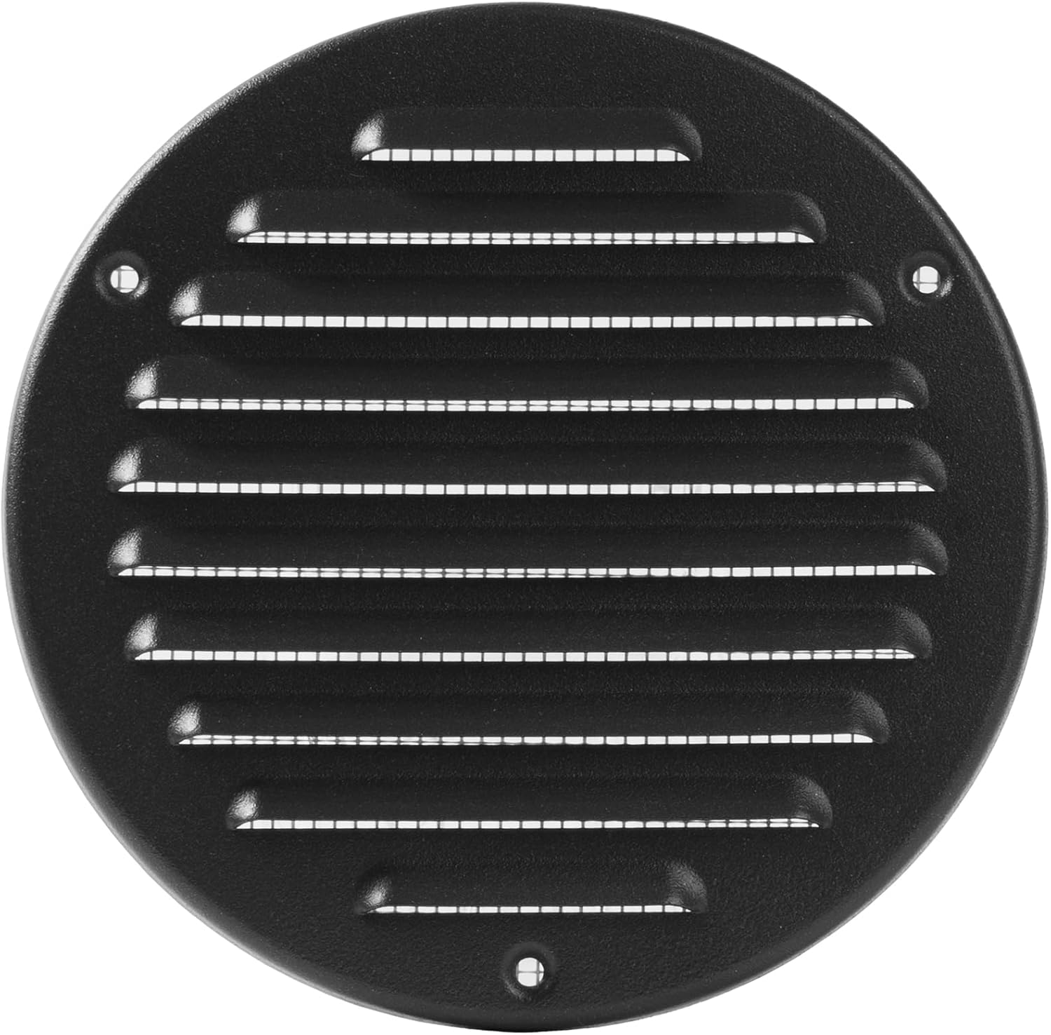 Vent Systems - 5 Inch (Inner) Black Metal round Soffit Air Vent Grille Cover, Register Air Vent Deflector, Louver - Built-In Mesh - HVAC for Bathroom, Home Office, Kitchen 6 Inch (Outer)