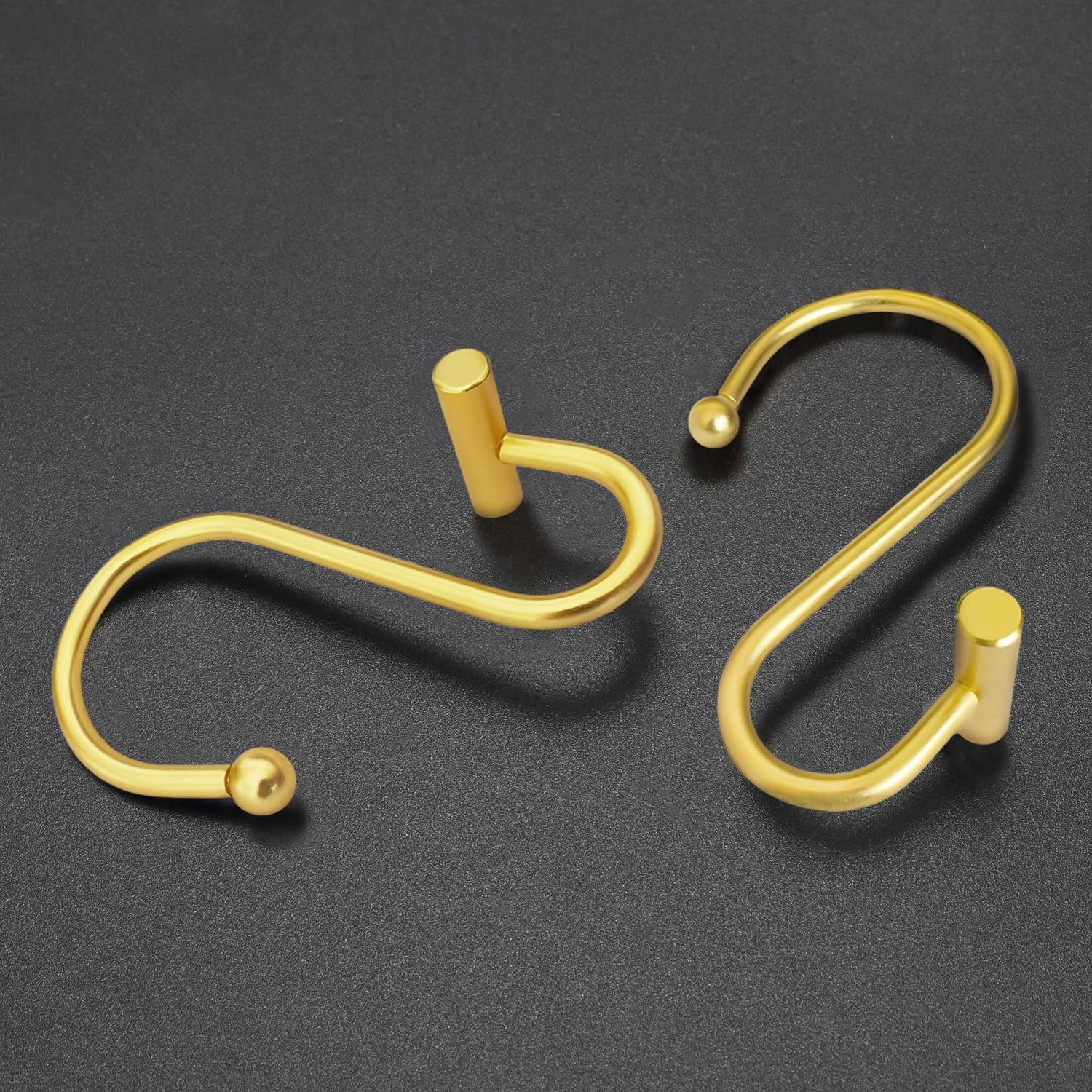 CHICTIE Gold Shower Curtain Hooks Rings, Decorative Rings for Bathroom Rod, Set of 12 Premium Rust-Resistant Metal Hangers T Shaped Design&hellip; image number 3