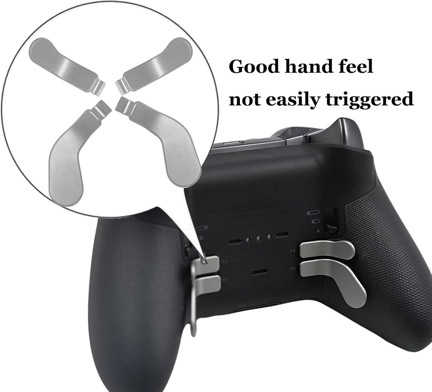 4 Pcs Elite Controller Paddles for Xbox One Elite Controller Series 2,Elite Series 1,Elite 2 Core Controller,Stainless Steel Paddles Hair Trigger Locks Replacement Parts for Xbox Elite One image number 5