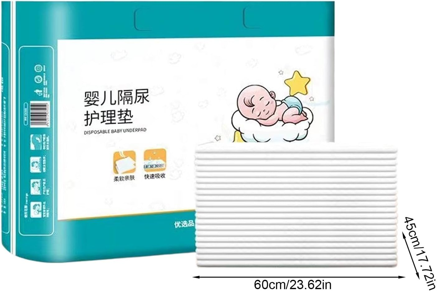 Baby Changing Pad Liners - 40X Leak Proof Mattress Pad Protector - Heavy Absorbency Reusable Pads, Baby Diaper Change Pad, Waterproof Changing Pad for Girls, Boys, Parents image number 6