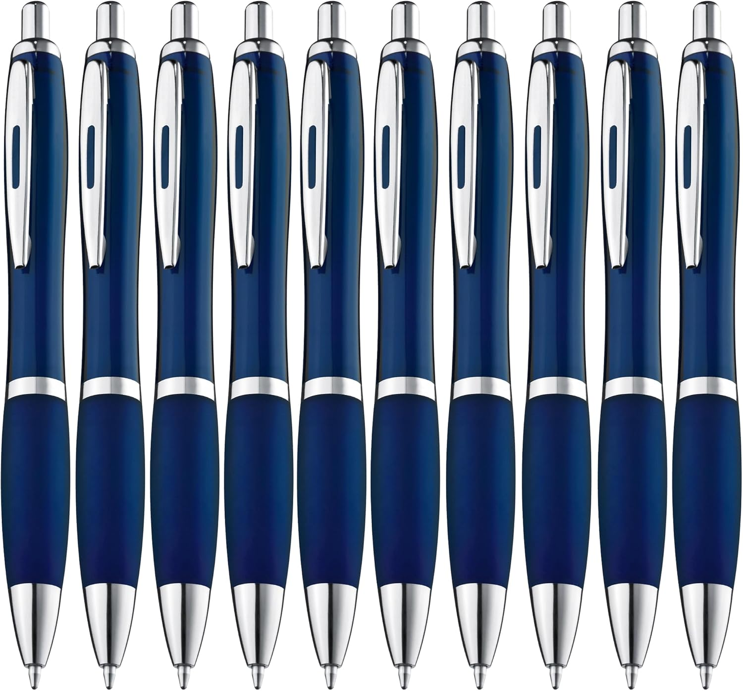 ZENSCRIBE&reg; Ergonomic Ballpoint Pen, Pack of 50, Premium Ballpoint Pen Set, Non-Slip Ballpoint Pen for Easy and Soft Writing, Blue Writing Ballpoint Pen Black