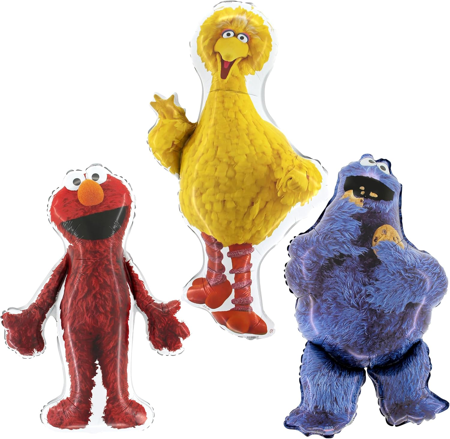 Toyland&reg; Sesame Street Foil Balloon 3 Pack - 1 X 39" Big Bird, 1 X 37" Elmo & 1 X 35" Cookie Monster Characters - Kids Party Decorations image number 2