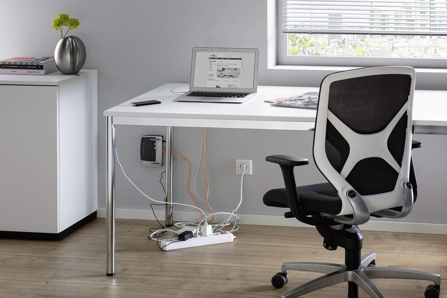 Durable Cavoline Cable Box, Large, Grey