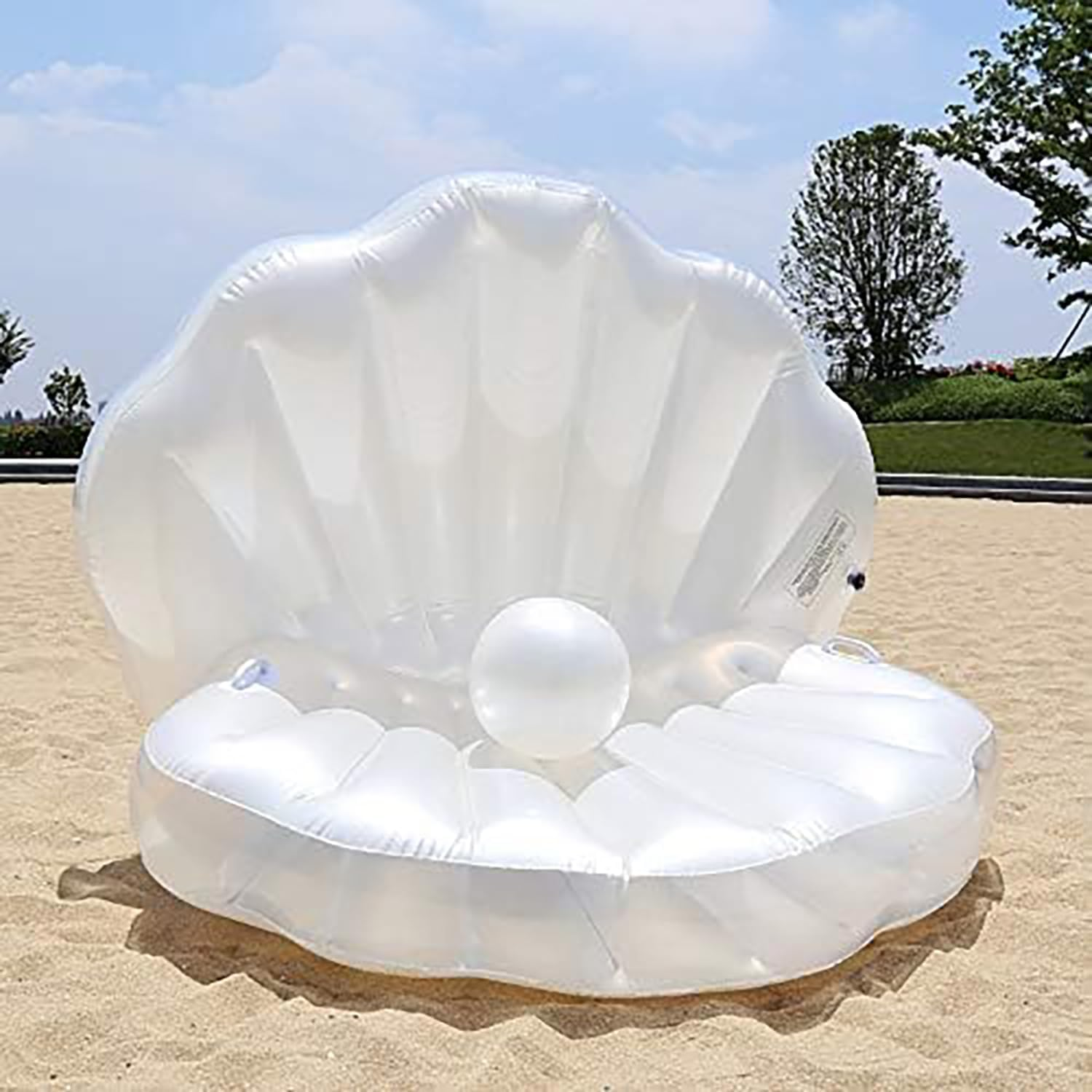 Inflatable Seashell Pool Float, Blow up Giant Clam Floatie with Pearl Ball, Shell Pool Floating Ride on Raft Chair for Swimming Pool Summer Beach Party for Adults（140Cm X 105Cm X 118Cm） image number 4