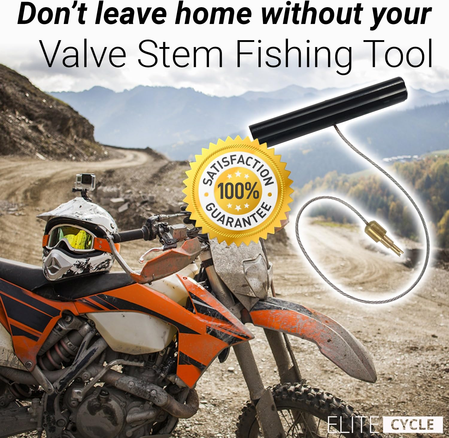 Tire Valve Stem Fishing Tool Puller (With Valve Core Remover) save YOUR KNUCKLES While Installing Inner Tubes Rim Locks & off Road Tires on Adventure Motorcycles & Dirt Bikes