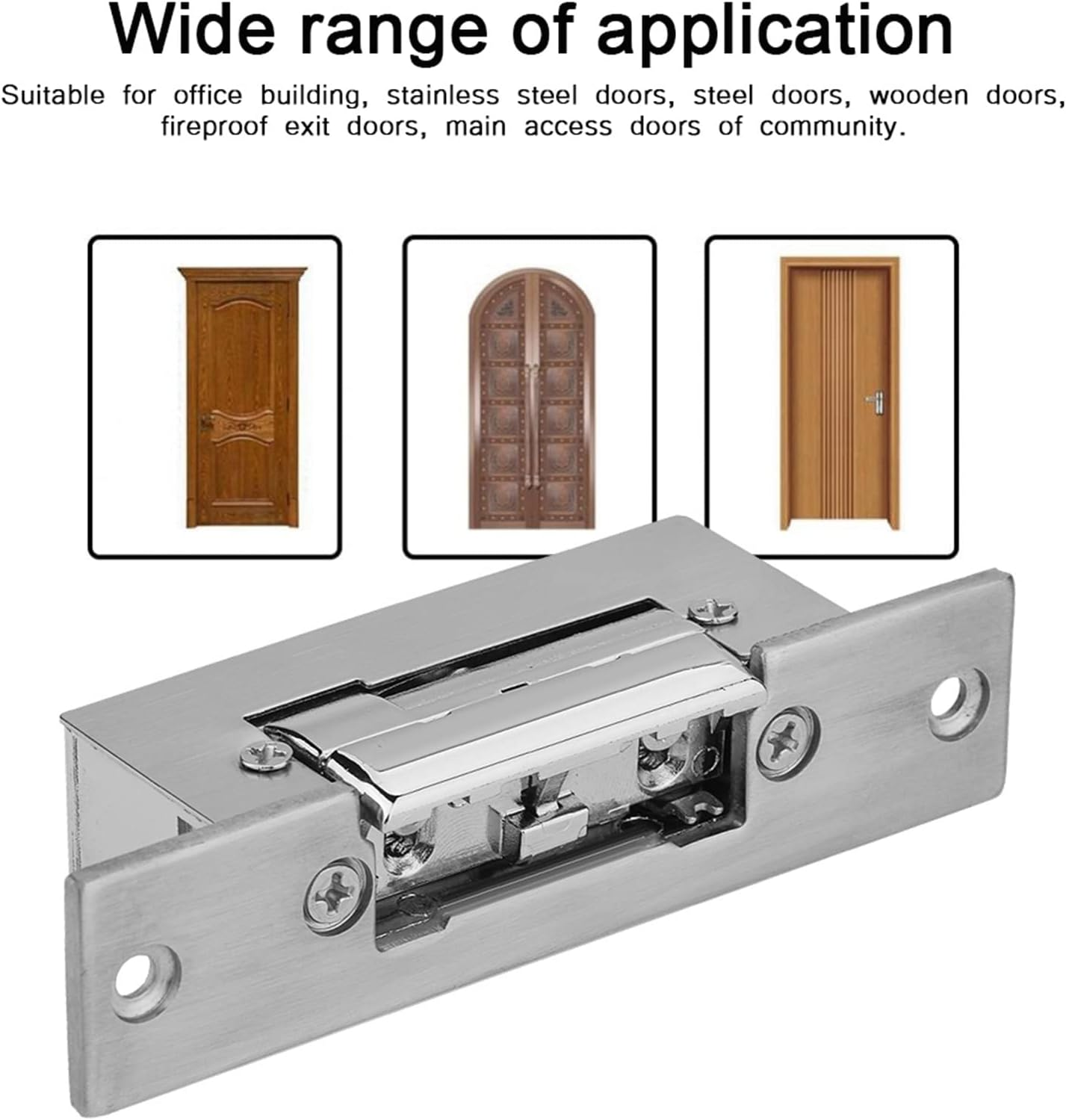 Electric Strike Door Lock, Adjustable Narrow Type Lock with Double Unlock Mode, Access Control, Embedded Installation, for Home Office Building image number 5