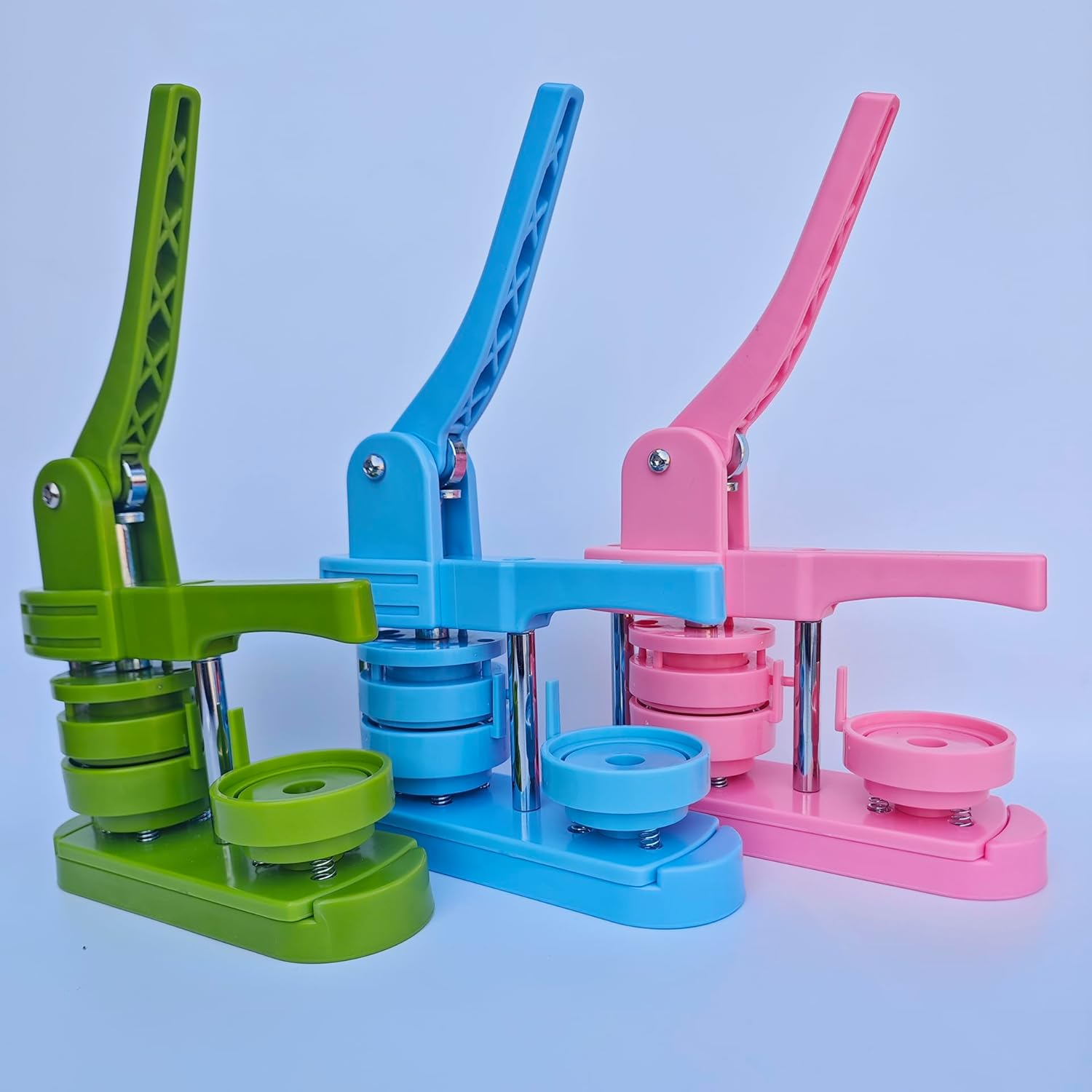 Virellisee Button Maker Machine 58Mm (2.25 In) Installation-Free DIY Button Pin Maker Machine,Green Button Press Machine with Free100 Sets 58Mm Button Maker Supplies&Circle Cutter image number 3