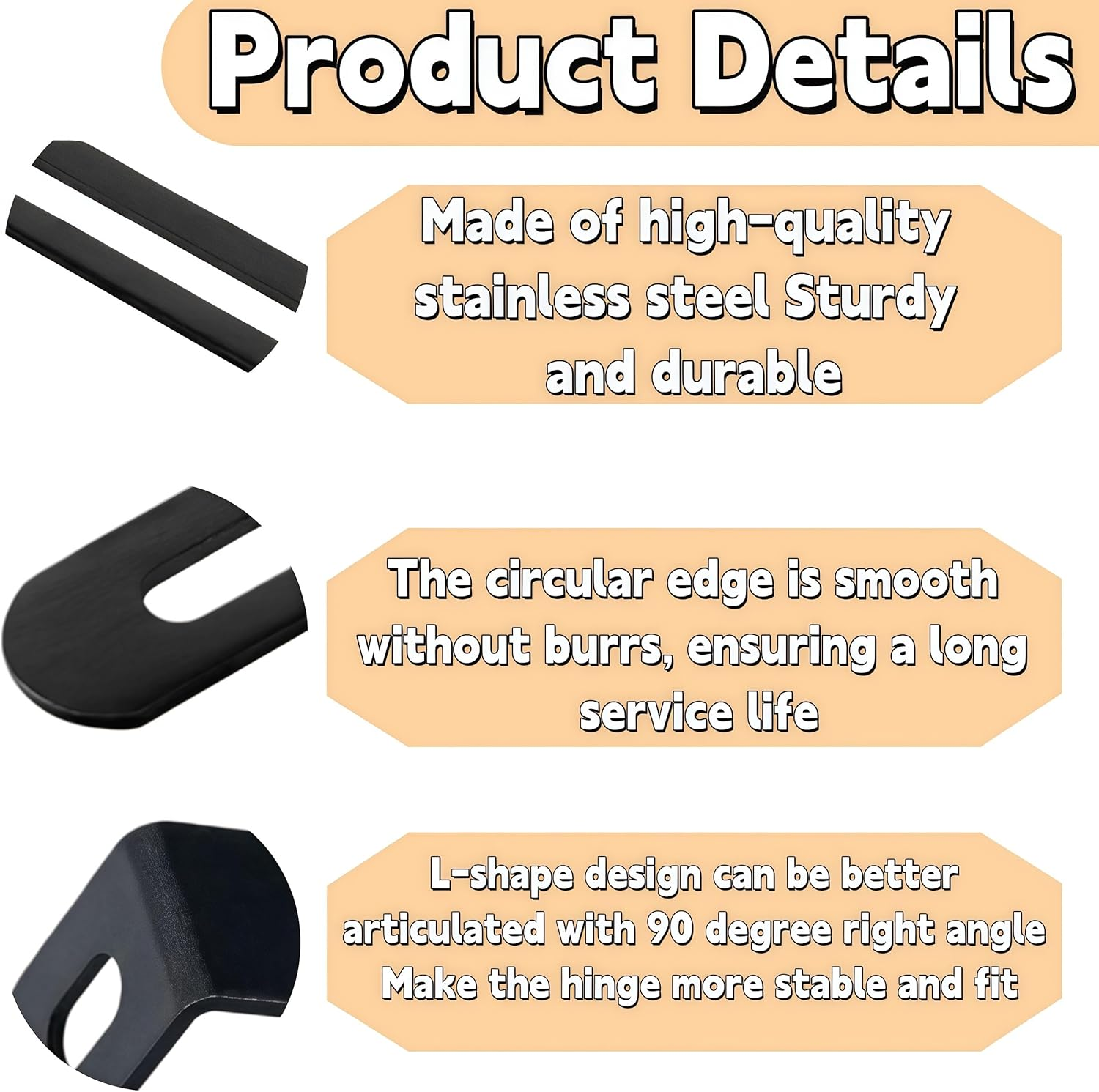 15Pcs Adjustable Right Angle Brackets Metal L Bracket, Heavy Duty 90 Degree Corner Fastener Brace Support,Corner Brace L Brackets(Black) image number 2