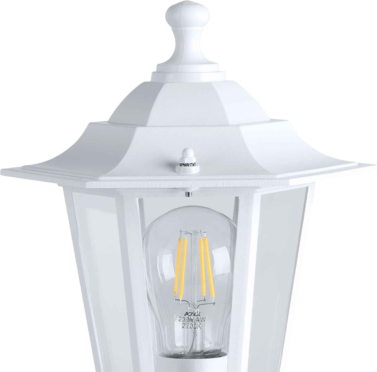 EGLO Outdoor Lamp Post Laterna 5, Pier Mount outside Light, Electric Garden and Driveway Lighting Made of White Cast Aluminium and Glass, E27 Socket, IP44 image number 5